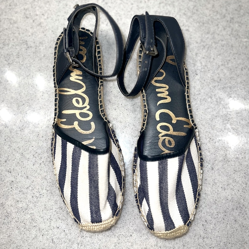 Sam Edelman Striped Espadrilles with Ankle Strap